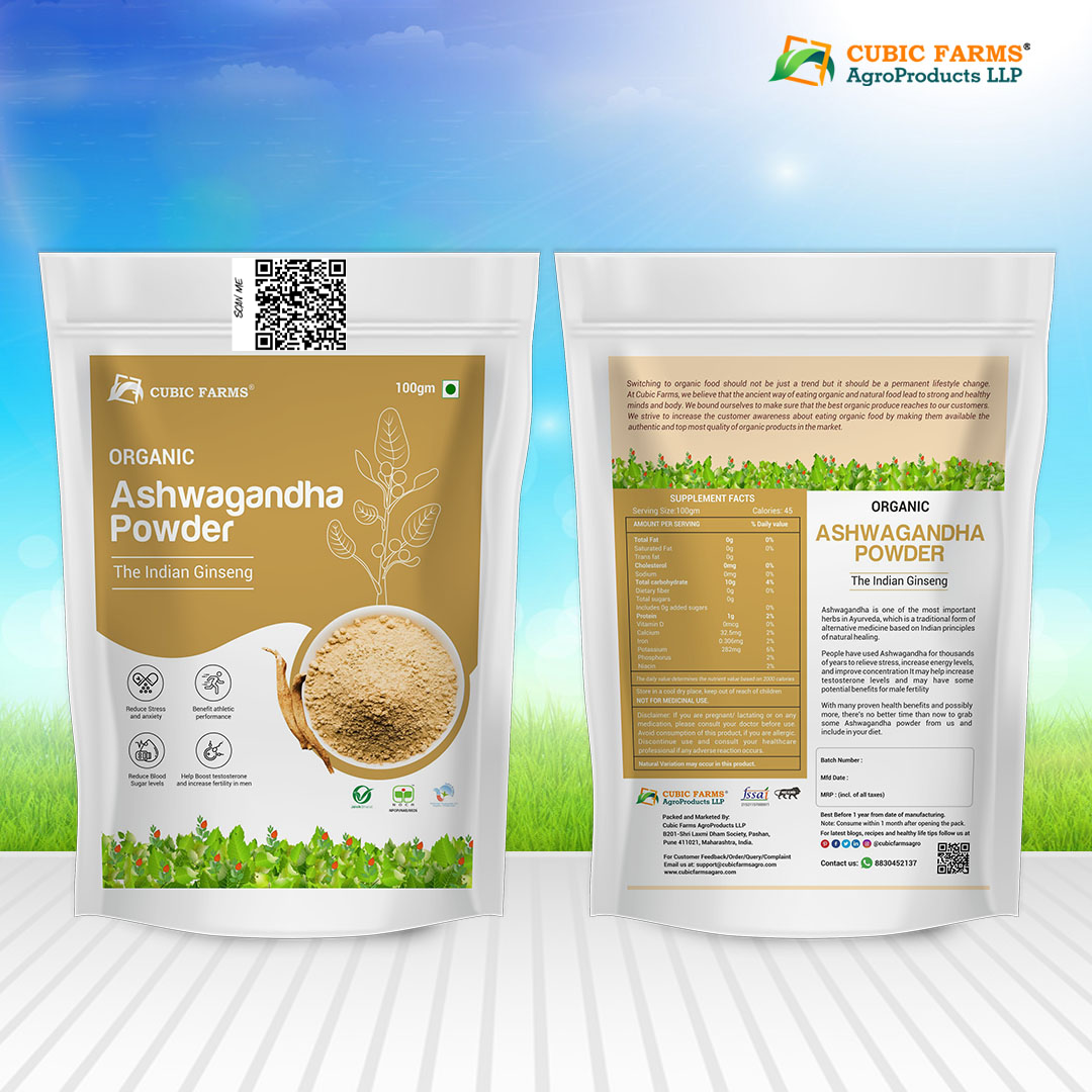 Cubic Farms Organic Ashwagandha Powder